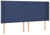 vidaXL Bett Kopfteil mit Ohren Blau 183x16x118/128 cm Stoff (1-tlg)