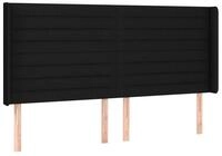 vidaXL Kopfteil, Bett Kopfteil mit Ohren Schwarz 183x16x118/128 cm Stoff