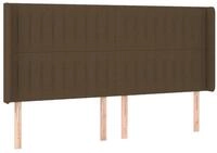 vidaXL Bett Kopfteil mit Ohren Dunkelbraun 183x16x118/128 cm Stoff (1-tlg)
