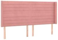 vidaXL Bett Kopfteil mit Ohren Rosa 183x16x118/128 cm Samt (1-tlg)