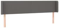 vidaXL Bett Kopfteil mit Ohren Grau 183x16x78/88 cm Kunstleder (1-tlg)