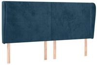 vidaXL Bett Kopfteil mit Ohren Dunkelblau 183x23x118/128 cm Samt (1-tlg)