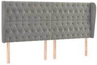 vidaXL Bett Kopfteil mit Ohren Hellgrau 183x23x118/128 cm Samt (1-tlg)