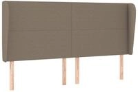 vidaXL Bett Kopfteil mit Ohren Taupe 203x23x118/128 cm Stoff (1-tlg)