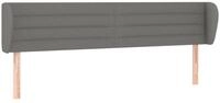 vidaXL Bett Kopfteil mit Ohren Dunkelgrau 203x23x78/88 cm Stoff (1-tlg)