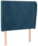 vidaXL Bett Kopfteil mit Ohren Dunkelblau 93x23x118/128 cm Samt (1-tlg)