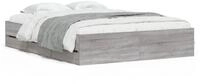 vidaXL Bettgestell, Bettrahmen mit Schubladen Grau Sonoma 150x200 cm...