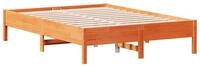 vidaXL Bettgestell, Massivholzbett Wachsbraun 140x190 cm Kiefer