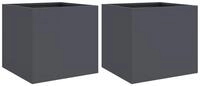 vidaXL Pflanzk&uuml;bel, Pflanzkasten 2 Stk. Anthrazit 32x30x29 cm Kaltgewalzter...