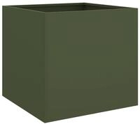 vidaXL Pflanzk&uuml;bel, Pflanzkasten Olivgr&uuml;n 49x47x46 cm Kaltgewalzter Stahl