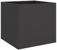 vidaXL Pflanzk&uuml;bel, Pflanzkasten Schwarz 49x47x46 cm Kaltgewalzter Stahl
