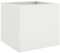 vidaXL Pflanzk&uuml;bel, Pflanzkasten Wei&szlig; 49x47x46 cm Kaltgewalzter Stahl