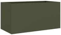 vidaXL Pflanzk&uuml;bel, Pflanzkasten Olivgr&uuml;n 62x30x29 cm Kaltgewalzter Stahl