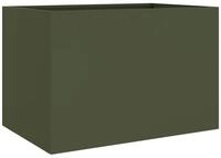 vidaXL Pflanzk&uuml;bel, Pflanzkasten Olivgr&uuml;n 62x47x46 cm Kaltgewalzter Stahl
