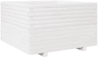 vidaXL Blumentopf Pflanzk&uuml;bel Wei&szlig; 80x80x49,5 cm Massivholz Kiefer (1 St)