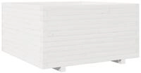 vidaXL Blumentopf Pflanzk&uuml;bel Wei&szlig; 90x90x49,5 cm Massivholz Kiefer (1 St)