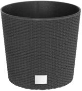 vidaXL Blumentopf Pflanzk&uuml;bel mit herausnehmbaren Einsatz Anthrazit 15/15,3 L...
