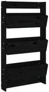 vidaXL Blumentopf Wand-Pflanzk&uuml;bel 3 F&auml;cher 60x18,5x110 cm Schwarz...