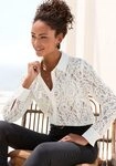 LASCANA Spitzenbluse mit Hemdblusenkragen elegante Spitzenbluse, transparente...