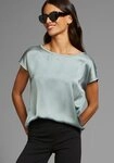 Laura Scott Shirtbluse mit Satin-Vorderteil und hochflexiblen Jersey-R&uuml;cken...