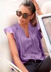 Schlupfbluse LASCANA, Damen, Gr. 34, lila (flieder), Web, Obermaterial: 100% Viskose,