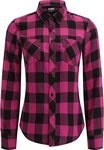 URBAN CLASSICS Kurzarmshirt Urban Classics Damen Ladies Turnup Checked Flanell Shirt