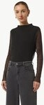 comma Langarmshirt T-Shirt Mesh-Longsleeve mit Plisseestruktur