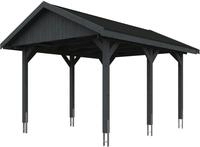Skanholz Einzelcarport Wallgau, BxT: 380x500 cm, 215 cm Einfahrtsh&ouml;he, mit...