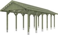 Skanholz Einzelcarport Wallgau, BxT: 380x900 cm, 215 cm Einfahrtsh&ouml;he, mit