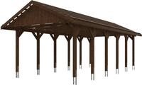 Skanholz Einzelcarport Wallgau, BxT: 430x900 cm, 215 cm Einfahrtsh&ouml;he, mit