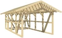 Skanholz Einzelcarport Schwarzwald, BxT: 424x772 cm, 220 cm Einfahrtsh&ouml;he, mit