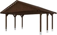 Skanholz Doppelcarport Wallgau, BxT: 620x500 cm, 215 cm Einfahrtsh&ouml;he, mit