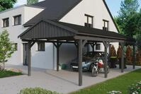 Skanholz Einzelcarport Fichtelberg, BxT: 423x808 cm, 379 cm Einfahrtsh&ouml;he, mit