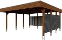 Skanholz Doppelcarport Friesland Set 13, BxT: 557x555 cm, 254 cm Einfahrtsh&ouml;he