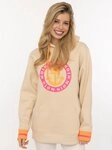 Zwillingsherz Hoodie Langarm, Kapuze, Neon-Details, Kordelzug, Frontprint,