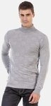 Cipo & Baxx Rollkragenpullover Pullover (1-tlg) mit kariertem Strickmuster, CP241