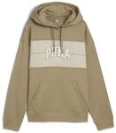 Kapuzensweatshirt PUMA "SQUAD HOODIE FL", Damen, Gr. XS, braun (oak branch), Fleece,