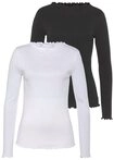 Flashlights Langarmshirt (2er- Pack) sehr figurbetonte Passform, gekr&auml;uselter