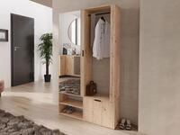 MIRJAN24 Garderoben-Set Milo, (mit Spiegel), mit Kleiderstange, Loft Stil, Lamellen