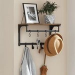 VASAGLE Wandgarderobe Garderobe mit Ablage, Wandregal, f&uuml;r Flur, Waschk&uuml;che, 40 x