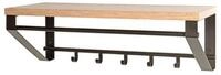 HAKU Wandgarderobe in eiche, schwarz, MDF, Metall - 70x23x30cm (BxHxT)