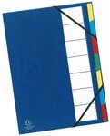 EXACOMPTA F&auml;chermappe 6x Ordnungsmappe Deckel 3mm Gummizug 7 F&auml;cher A4 sortiert