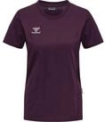 hummel Laufshirt hmlMOVE GRID COT. T-SHIRT S/S GRAPE WINE