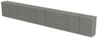 vidaXL Gartenzaun Gabionenwand mit Abdeckung Verzinkter Stahl 900&times;50&times;100 cm, (1-St)