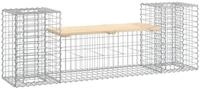 vidaXL Gartenbank Gartenbank aus Gabionen 183x41x60,5 cm Massivholz Kiefer...