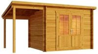 Alpholz Gartenhaus Holz Maria mit Schleppdach Impr&auml;gniert 40mm Wandst&auml;rke,...