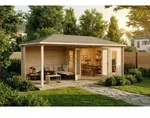 Alpholz Gartenhaus Holz 5-Eck Liwa, BxT: 614x317 cm, in Naturbelassen mit 40mm