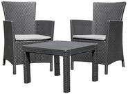 Keter Garten-Essgruppe Rosario Balcony, Tisch & Sessel in Rattan-Optik, inkl.