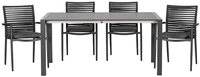 acamp Garten-Essgruppe Gartenm&ouml;bel Set Aluminium 5-teilig, HPL Ausziehtisch, 4