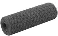 vidaXL Gartenzaun Drahtzaun Stahl mit PVC-Beschichtung 25x0,5 m Grau, (1-St)